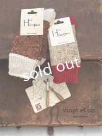  H FOOTWEAR WOOL／バイカラーネップソックス