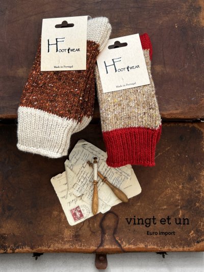 画像1:  H FOOTWEAR WOOL／バイカラーネップソックス