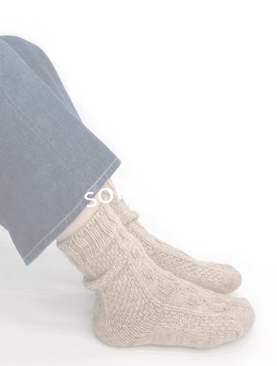 画像6:  H FOOTWEAR WOOL／ゆるあみケーブルソックス・ミドル