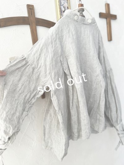 画像8: Reliure／パフスリーブカフスブラウス・light gray