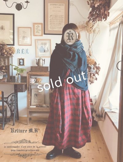 画像1: Reliure／2wayショルダースカート・red check