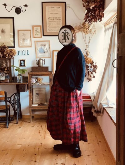 画像2: Reliure／2wayショルダースカート・red check