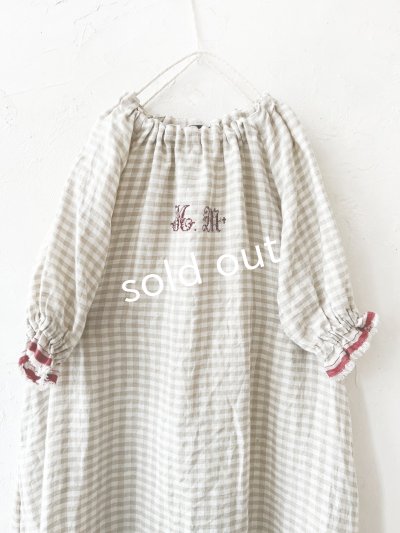 画像2: mifumi／コラボ刺繍yuiワンピース・赤耳チェック
