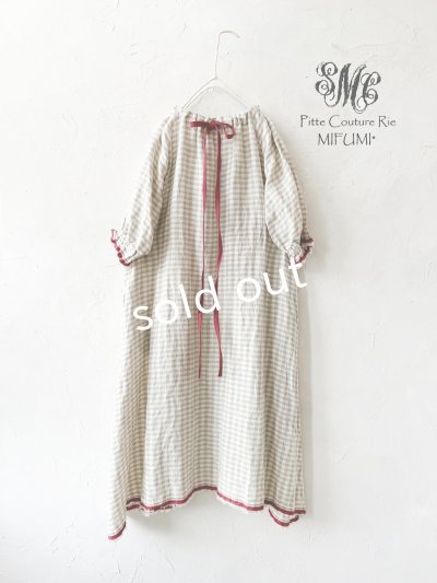 画像5: mifumi／コラボ刺繍yuiワンピース・赤耳チェック