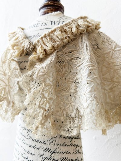 画像6: toromeco／裂き編みとアンティークレースの付け襟
