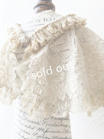 画像6: toromeco／裂き編みとアンティークレースの付け襟