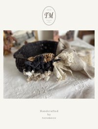 toromeco／裂き編みヘアバンド・charcoal