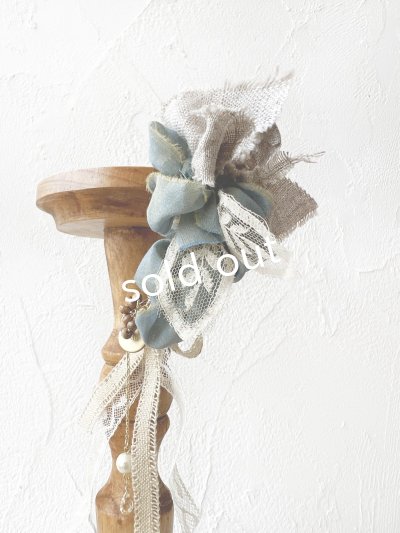 画像3: toromeco／コットンシルクのイヤーフック・antique blue