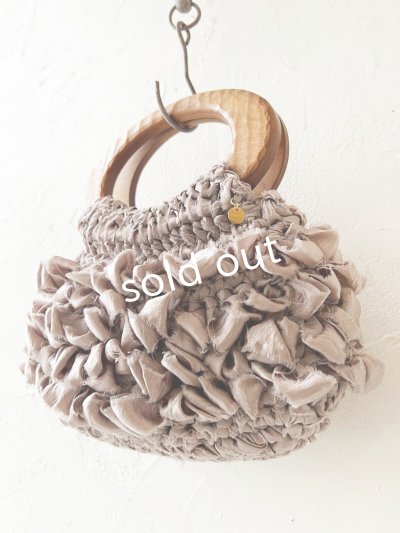 画像3: toromeco／裂き編みウッドハンドルバッグ・antique pink