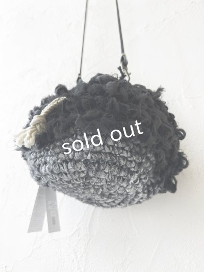 画像8: toromeco／裂き編みフリンジ巾着ポシェット・black mix