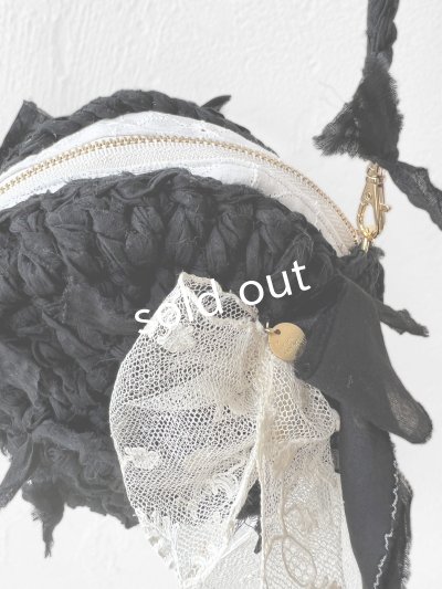 画像11: toromeco／裂き編みマカロンポシェット・black