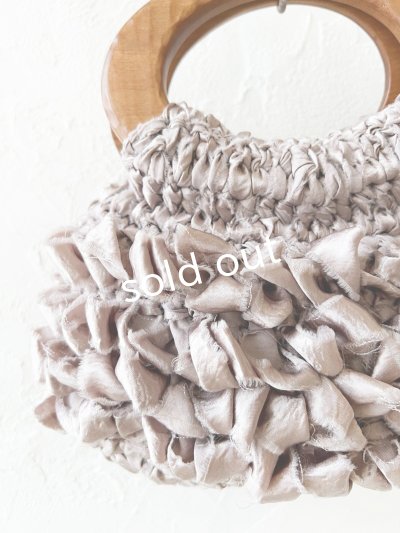 画像5: toromeco／裂き編みウッドハンドルバッグ・antique pink