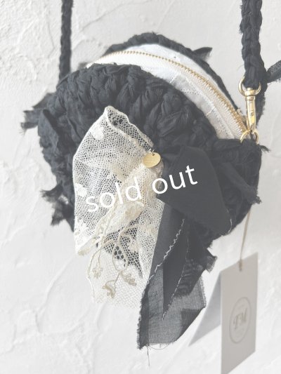 画像6: toromeco／裂き編みマカロンポシェット・black