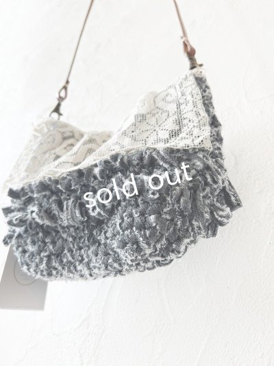 画像6: toromeco／裂き編みアンティークレースカバーポシェット・ gray