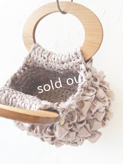 画像7: toromeco／裂き編みウッドハンドルバッグ・antique pink