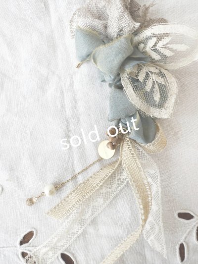 画像5: toromeco／コットンシルクのイヤーフック・antique blue