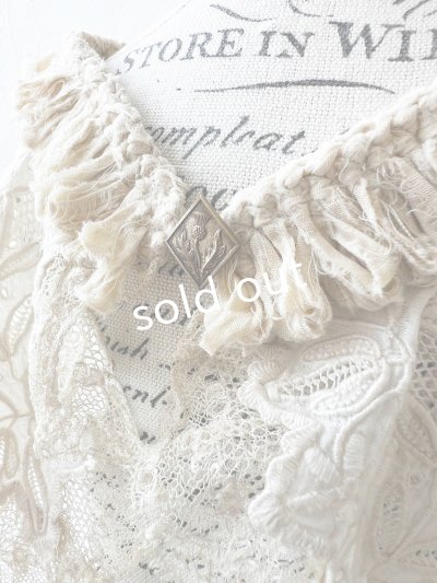 画像5: toromeco／裂き編みとアンティークレースの付け襟