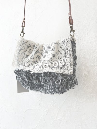 画像8: toromeco／裂き編みアンティークレースカバーポシェット・ gray