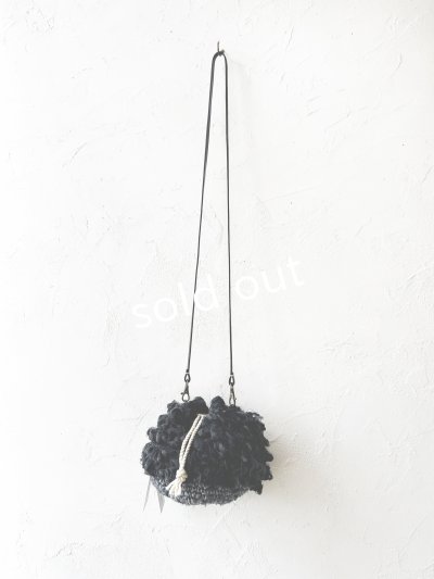 画像9: toromeco／裂き編みフリンジ巾着ポシェット・black mix