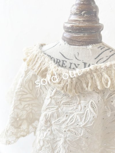 画像9: toromeco／裂き編みとアンティークレースの付け襟