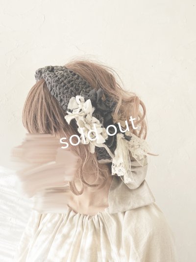 画像6: toromeco／裂き編みヘアバンド・charcoal