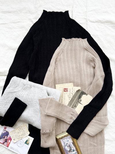 画像2: 08mab/リブメロウネックカットソー