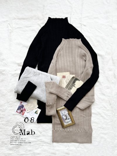 画像1: 08mab/リブメロウネックカットソー