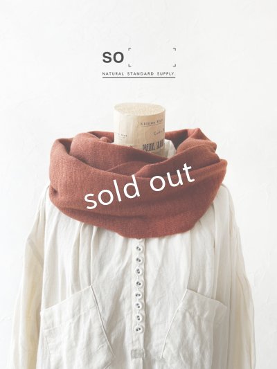 画像1: SO／ニットスヌード・ダークオレンジ