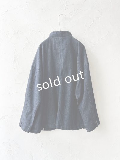 画像10: 08mab/デニムスタンドカラージャケット・インディゴ