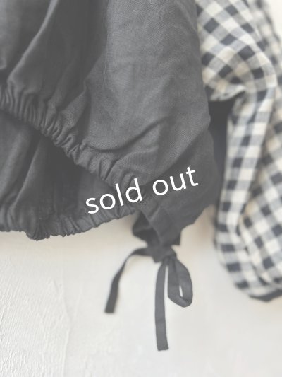 画像4: ubasoku/0201 刺繍の裾りぼんプルオーバー・ギンガム