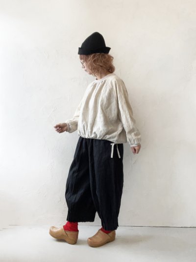 画像9: ubasoku/0200 刺繍の裾りぼんプルオーバー・黒