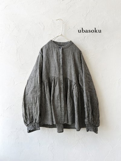 画像2: ubasoku/0107 比翼ギャザーブラウス・プチギンガム