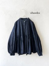 ubasoku/0108 比翼ギャザーブラウス・インディゴ