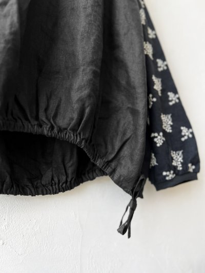 画像4: ubasoku/0200 刺繍の裾りぼんプルオーバー・黒