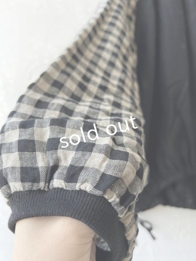 画像5: ubasoku/0201 刺繍の裾りぼんプルオーバー・ギンガム