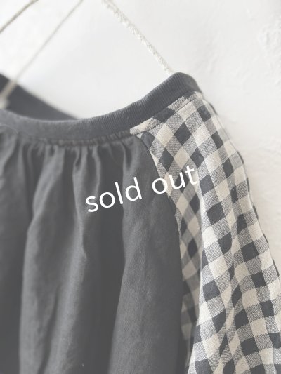 画像2: ubasoku/0201 刺繍の裾りぼんプルオーバー・ギンガム