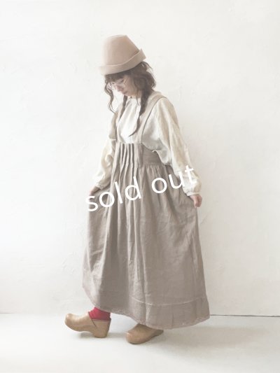画像11: ubasoku/0122 起毛タックジャンパースカート・モカ