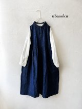 ubasoku/0116 デニムノースリワンピース・インディゴ
