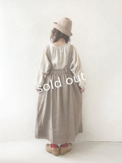 画像12: ubasoku/0122 起毛タックジャンパースカート・モカ