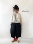 画像1: ubasoku/0140 裾タック起毛パンツ・ブラック (1)