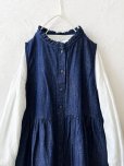 画像2: ubasoku/0116 デニムノースリワンピース・インディゴ (2)