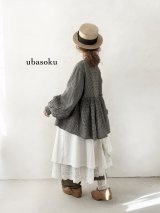 ubasoku/0107 比翼ギャザーブラウス・プチギンガム