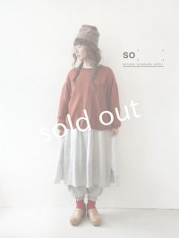 【SALE】SO／胸ポケットニットプルオーバー・ダークオレンジ