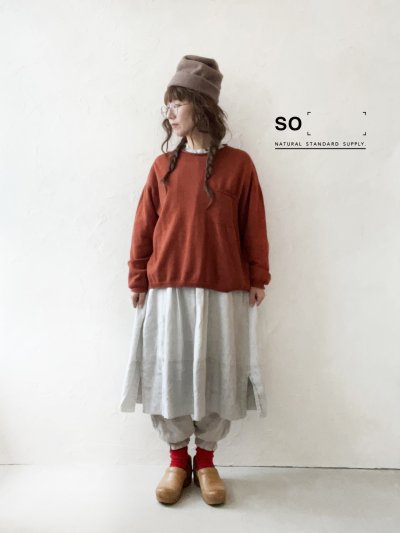 画像7: SO／胸ポケットニットプルオーバー・ダークオレンジ