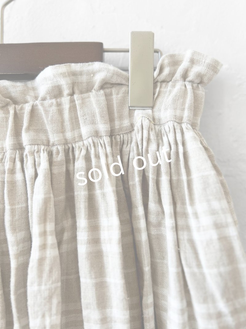画像2: 【再入荷】MARCHE' DE SOEUR／ギャザースカート・赤耳チェック (2)