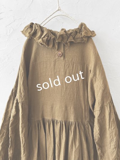 画像8: MARCHE' DE SOEUR/ラッフルウエストリボンワンピース・マスタードブラウン