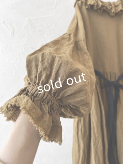 画像6: MARCHE' DE SOEUR/ラッフルウエストリボンワンピース・マスタードブラウン