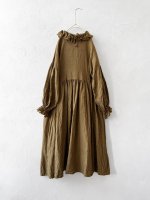 画像7: MARCHE' DE SOEUR／ラッフルウエストリボンワンピース・マスタードブラウン (7)