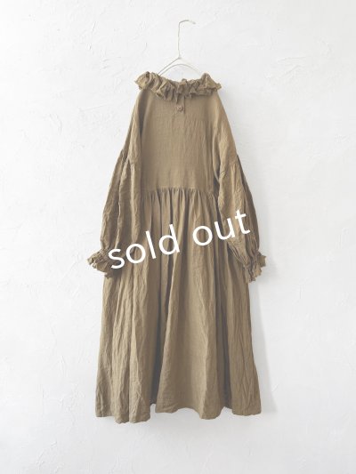 画像7: MARCHE' DE SOEUR/ラッフルウエストリボンワンピース・マスタードブラウン