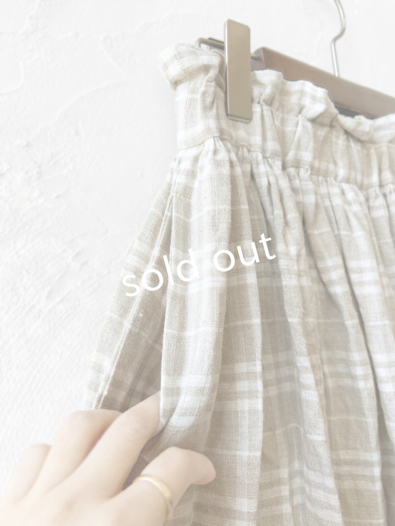 画像3: 【再入荷】MARCHE' DE SOEUR／ギャザースカート・赤耳チェック (3)